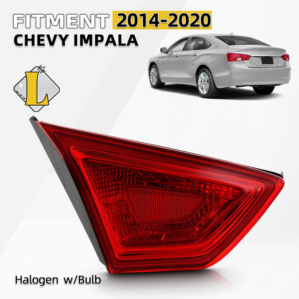 Inner Tail Light for Chevy Impala (2014–2020) Halogen, Driver Side, W/Bulb