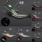 Silicone Soft Shrimp Bait with Hook Swivels for Trout Perch Salmon Fishing