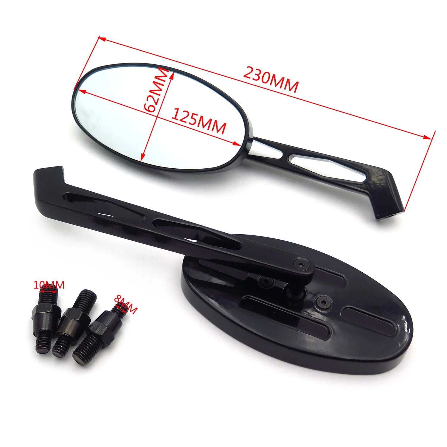 Black Oval Diamond Stem for Harley Touring Dyna Softail Fat Boy (All Years)