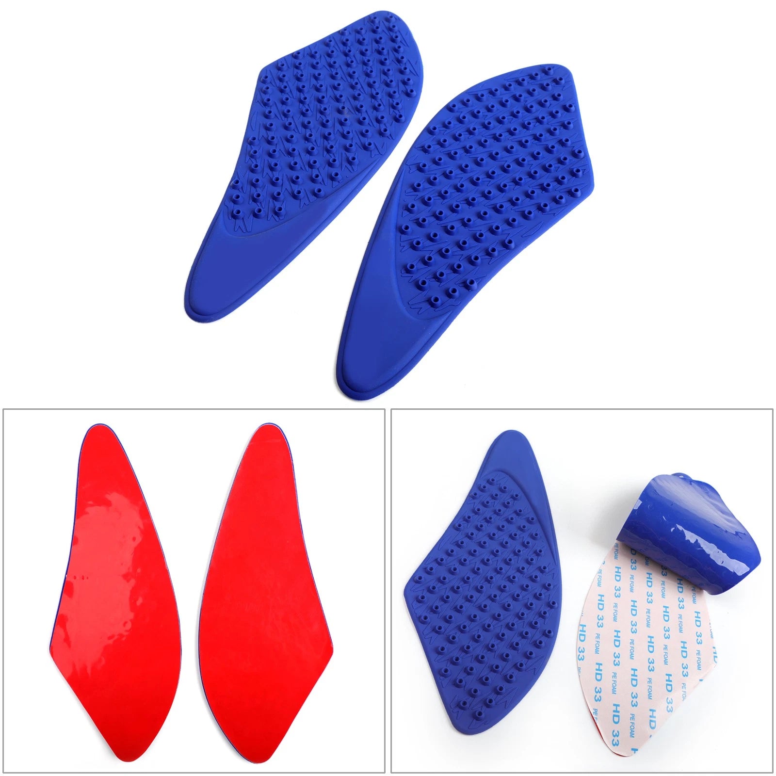 Tank Traction Grips for Kawasaki ZX-6R (2007–2008) Blue