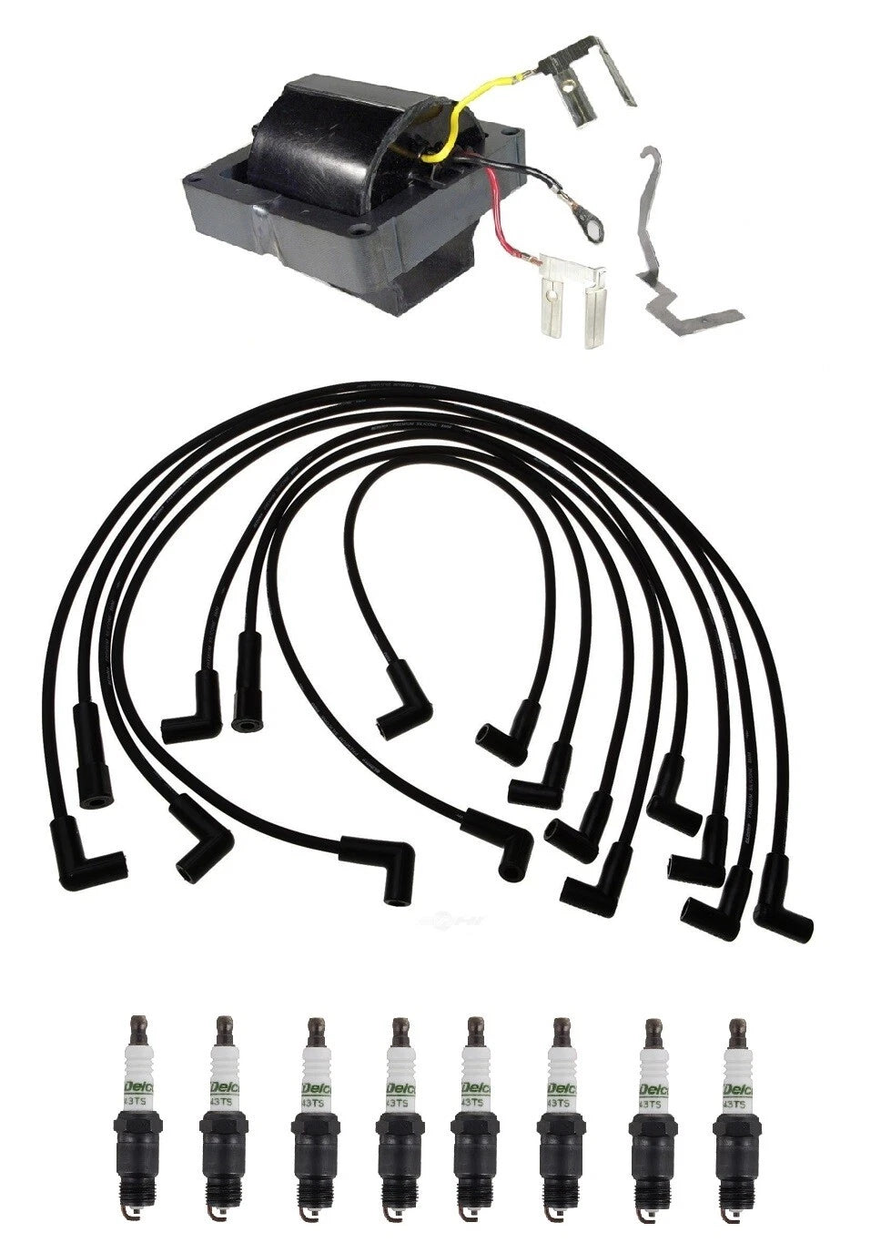 Ignition Wires & Spark Plugs Kit for Chevy C10 K20 Jimmy C2500 (1973–1991)