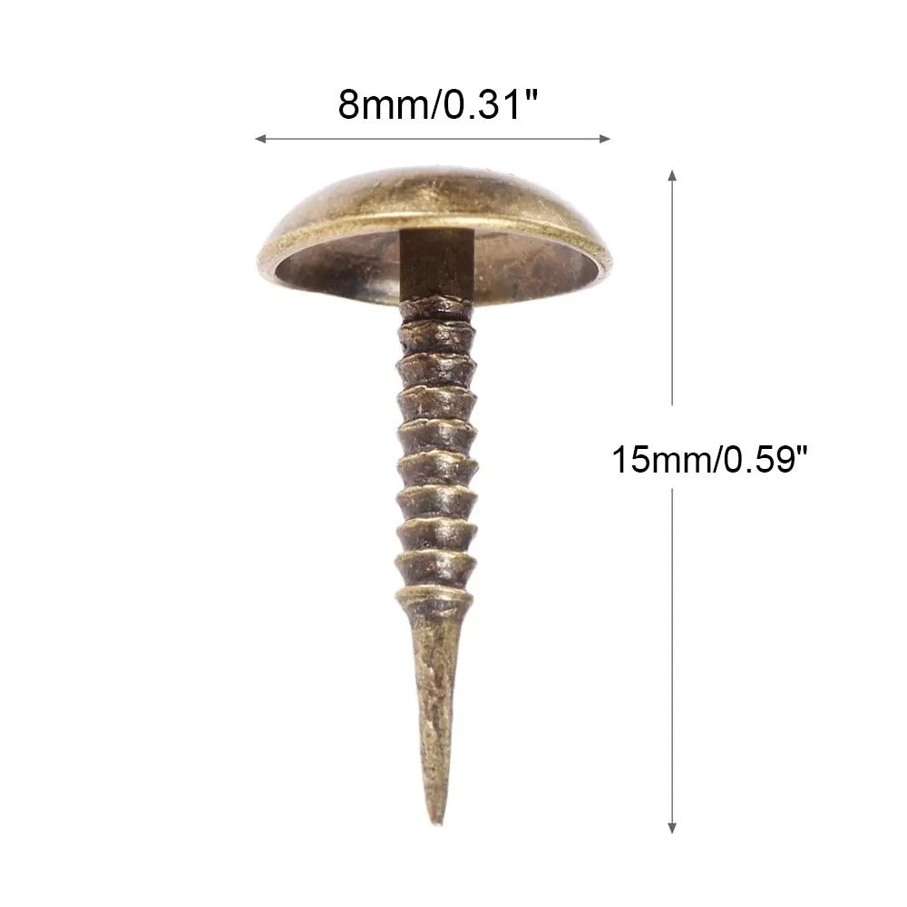 100X Antique Bronze Upholstery Nails Decorative Pin Tack Studs
