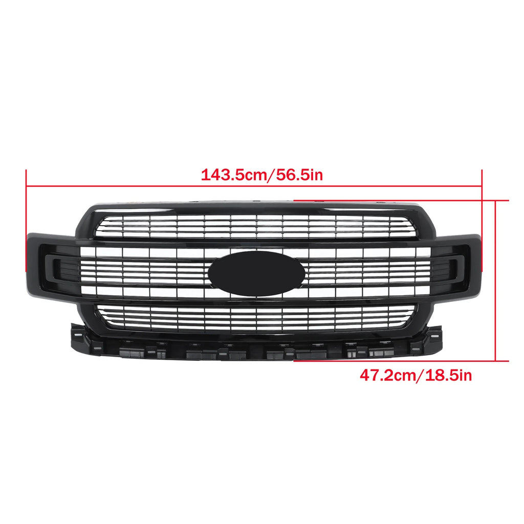 Gloss Black Front Bumper Grille for Ford F-150 (2018-2020)
