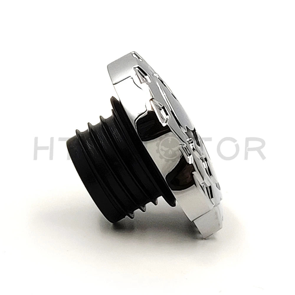 Chrome Skull Vented Gas Cap for Harley XL & Big Twin (1984–2015)