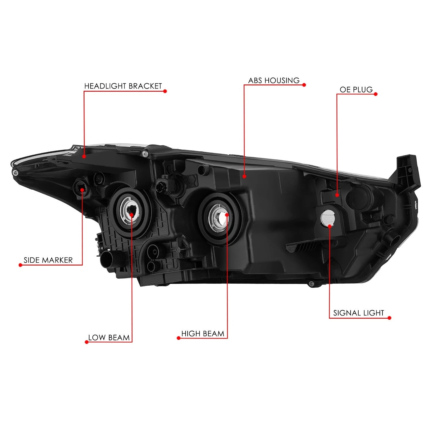 Driver Left Chrome Housing Amber Corner Headlight Lamp for Nissan Kicks (2018–2020)