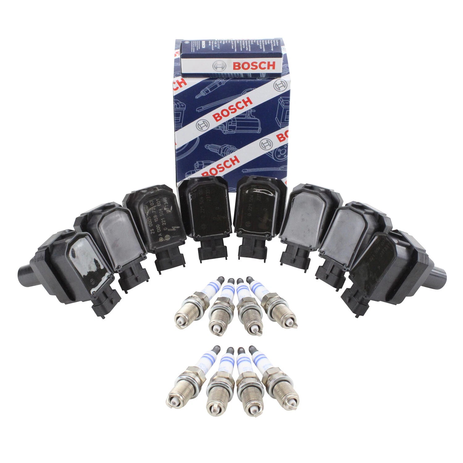 Set of 8 Ignition Coils & Double Platinum Spark Plugs for Mercedes W140 R129
