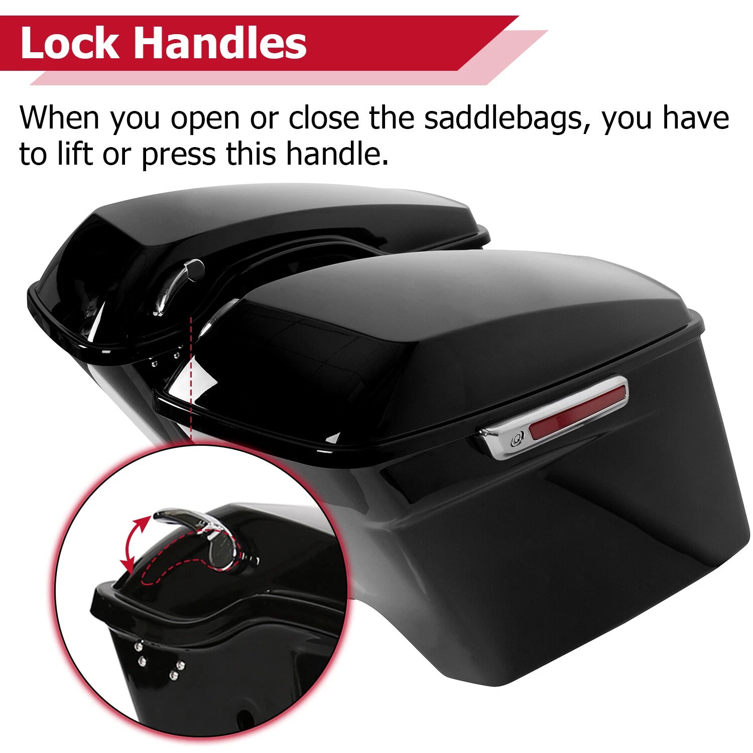 5" Stretched Saddle Bag Conversion Brackets for Harley Softail Deluxe