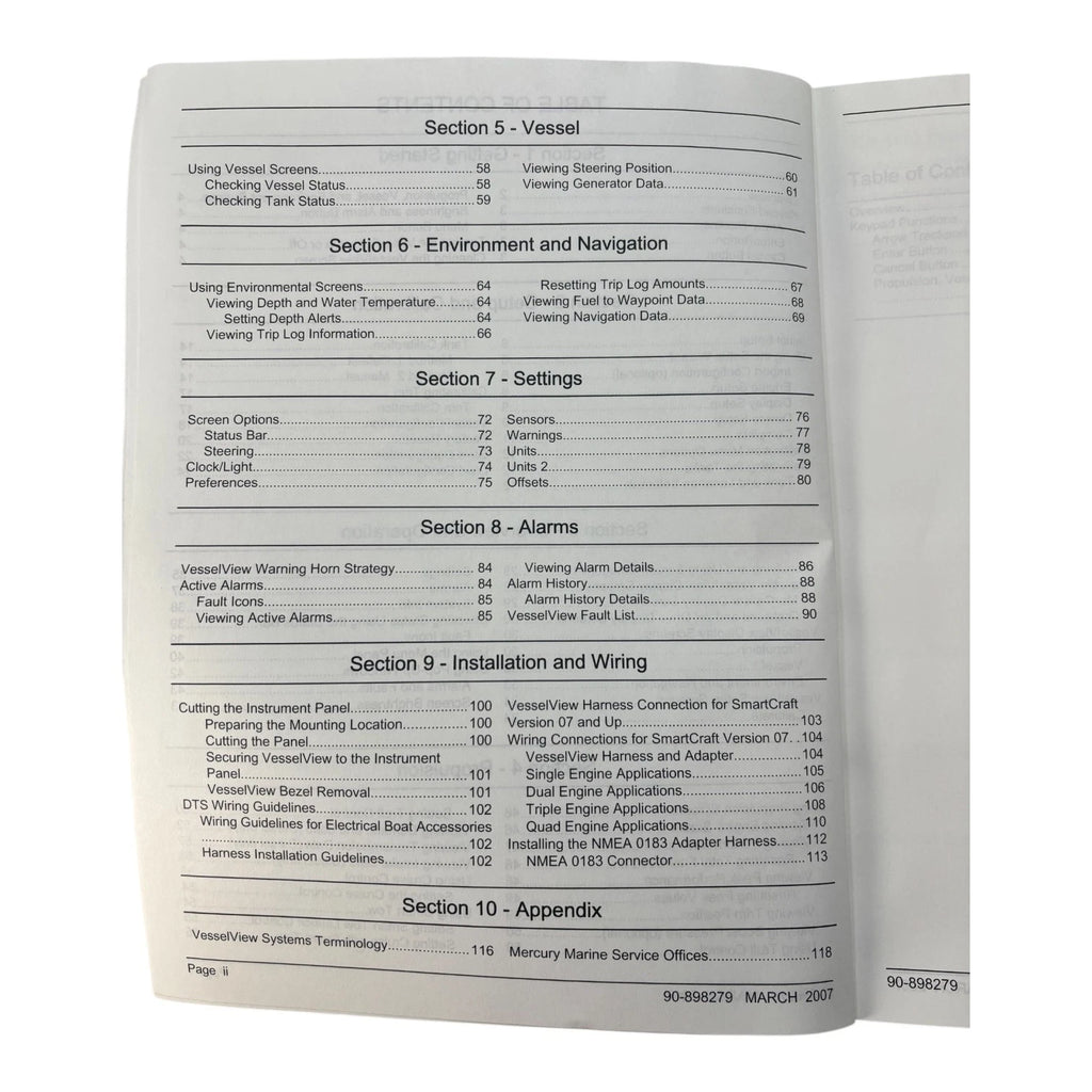 SmartCraft VesselView Owner's Manual for Mercury (2007) 90-898279