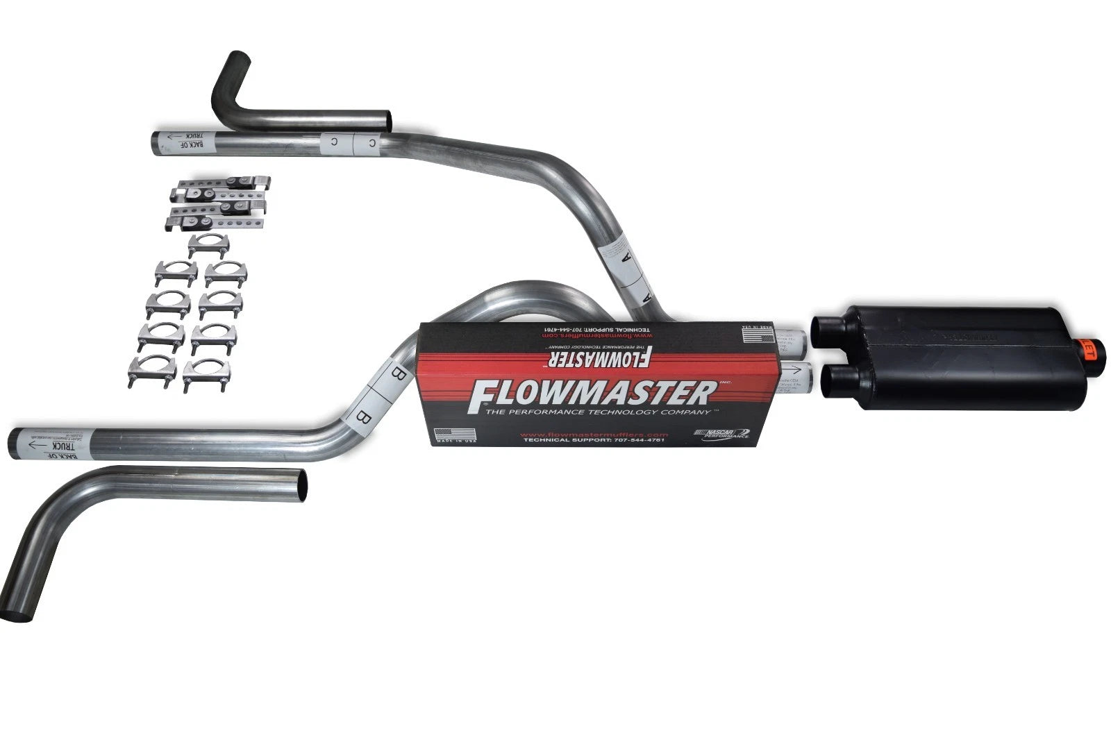 2.5" Dual Exhaust Kit for Dodge Dakota (1987–1996) Flowmaster 50 Series Side Exit