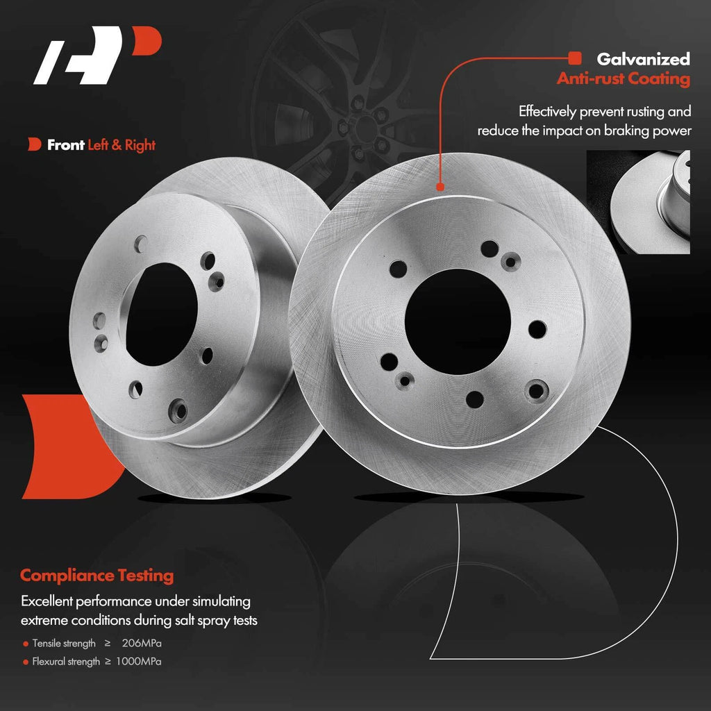 Rear Disc Brake Rotor & Pads + Wheel Hub Bearing for Kia Soul (2010–2013)