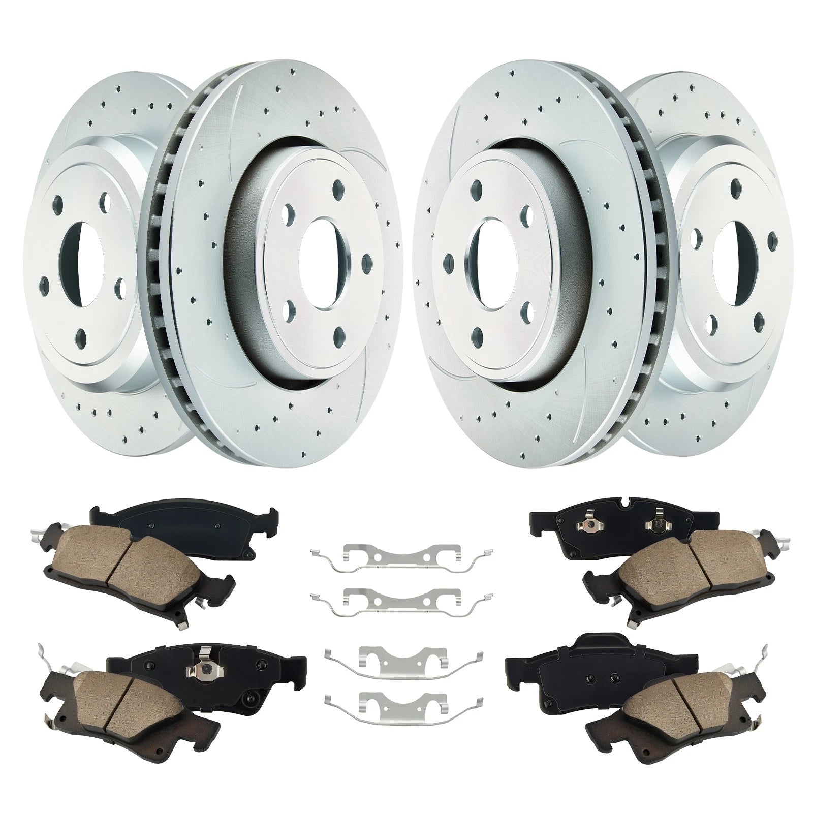 Front & Rear Drilled Rotors and Brake Pads for Dodge Durango (2011–2020)