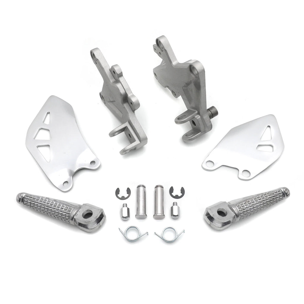 Silver Front Driver Footrest Pedals Bracket for Kawasaki Ninja ZX-10R (2011–2020)