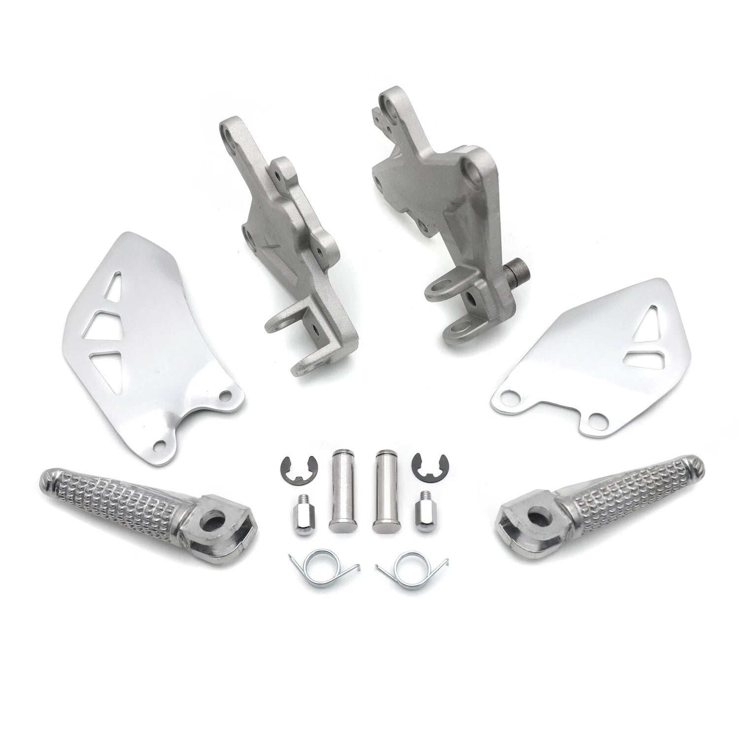 Silver Front Driver Footrest Pedals Bracket for Kawasaki Ninja ZX-10R (2011–2020)