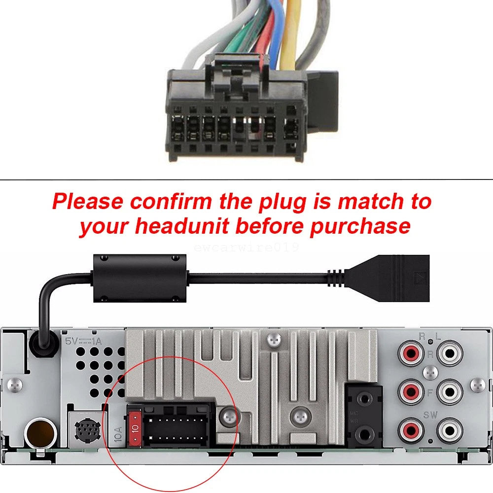 16 Pin Radio Wiring Harness Plug for Pioneer AVH-4200NEX, DEH-80PRS