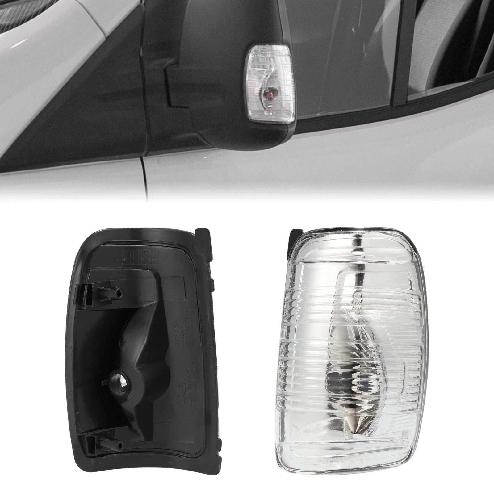Pair Wing Mirror Indicator Lamp Lens Cover for Ford Transit MK8 (2014)