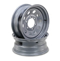 Set of 2 Libra 15 x 6 Trailer Wheels 6 Lug 5.5" Bolt Pattern Silver Mod