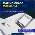 3 Step Telescoping Boat Ladder for Over Platform (Boat Swim Ladder)