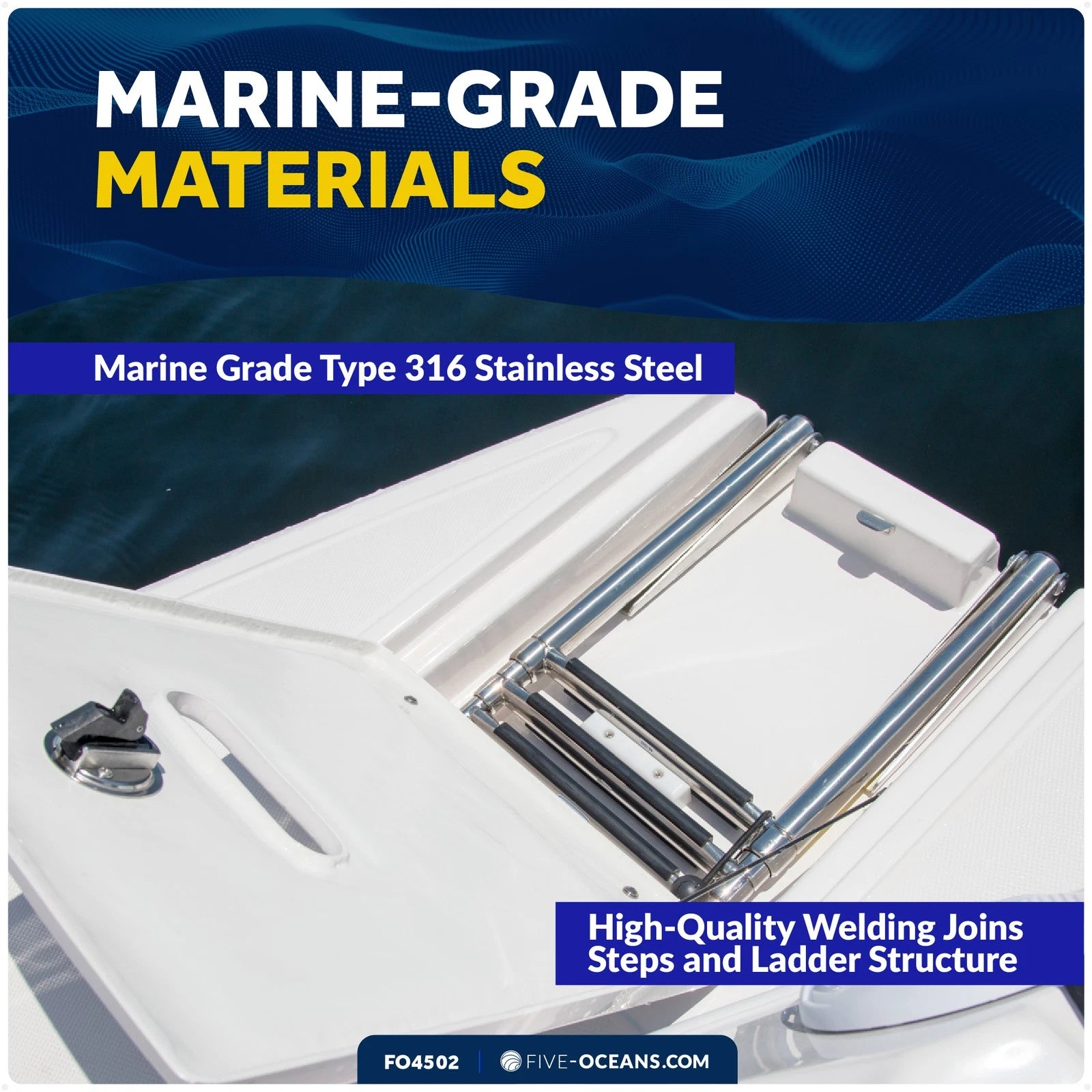 3 Step Telescoping Boat Ladder for Over Platform (Boat Swim Ladder)