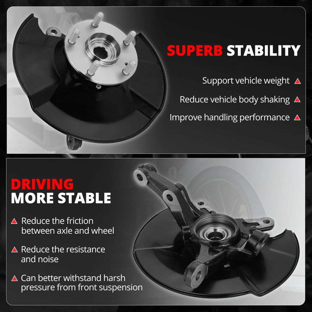 Front Left Driver Loaded Wheel Bearing Knuckle Assembly for Honda Civic (2006–2011)