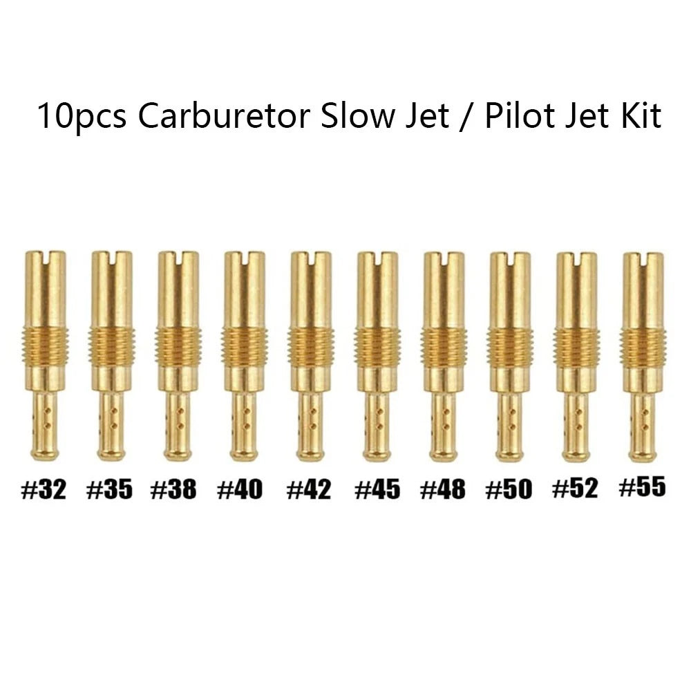10pcs Carburetor Slow Pilot Jet Kit for PWK Keihin OKO CVK (#32-#55)