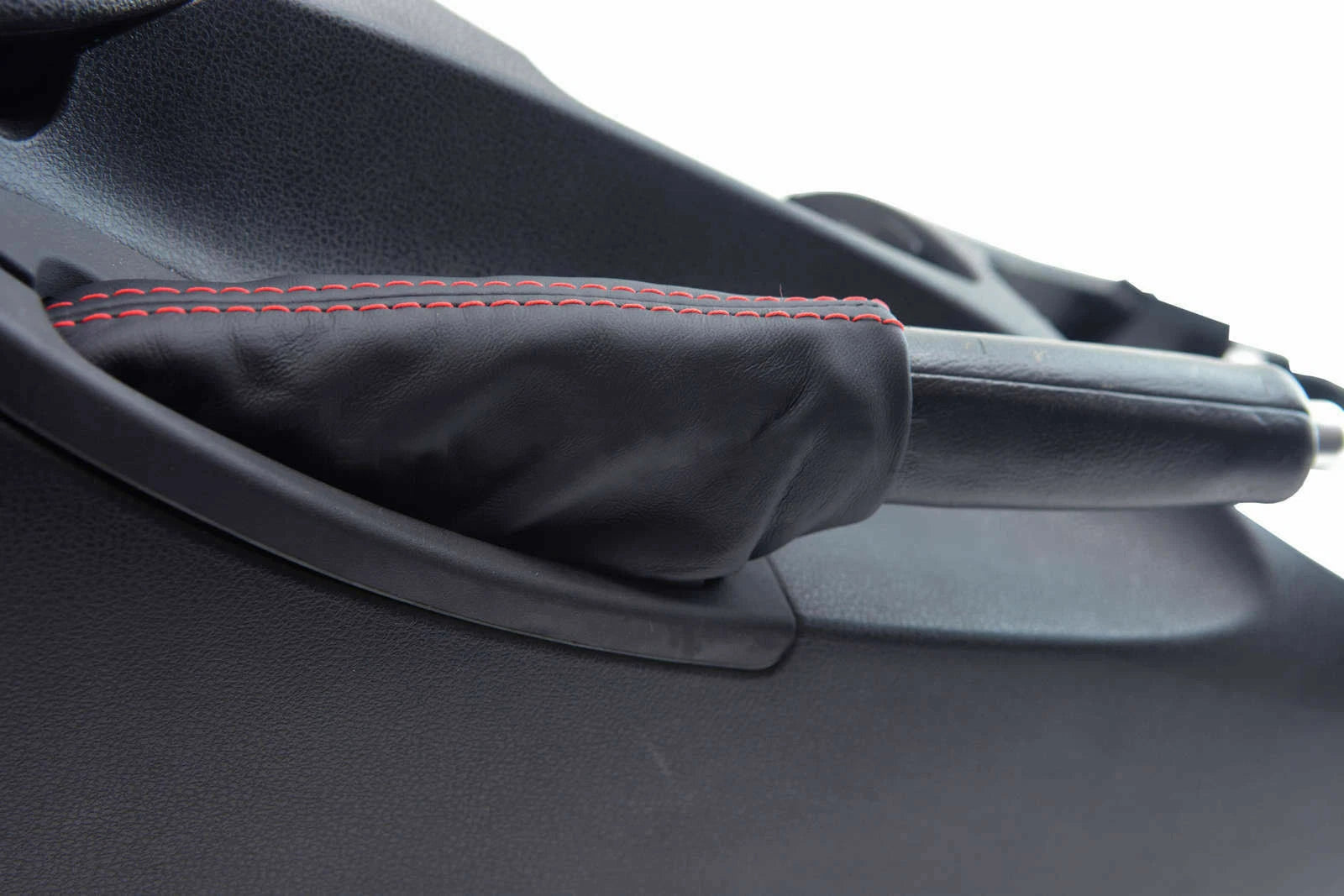 E Brake Boot Cover for Nissan 370Z (2008–2019) Black Red Stitch