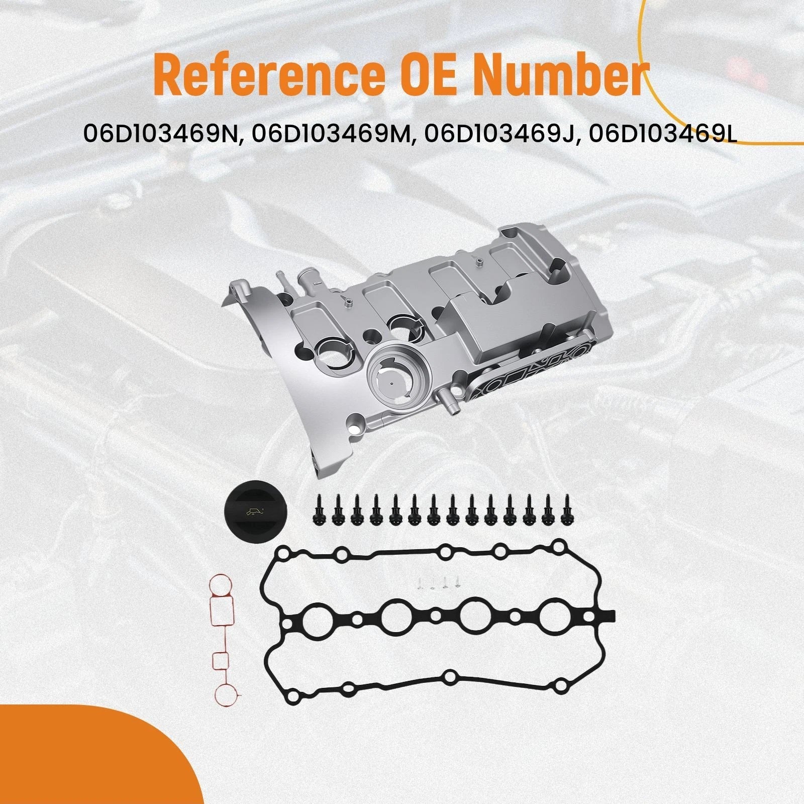 Engine Valve Cover w/ Gasket Set for Audi A4 Quattro 2.0L BPG BWT (2005–2009)