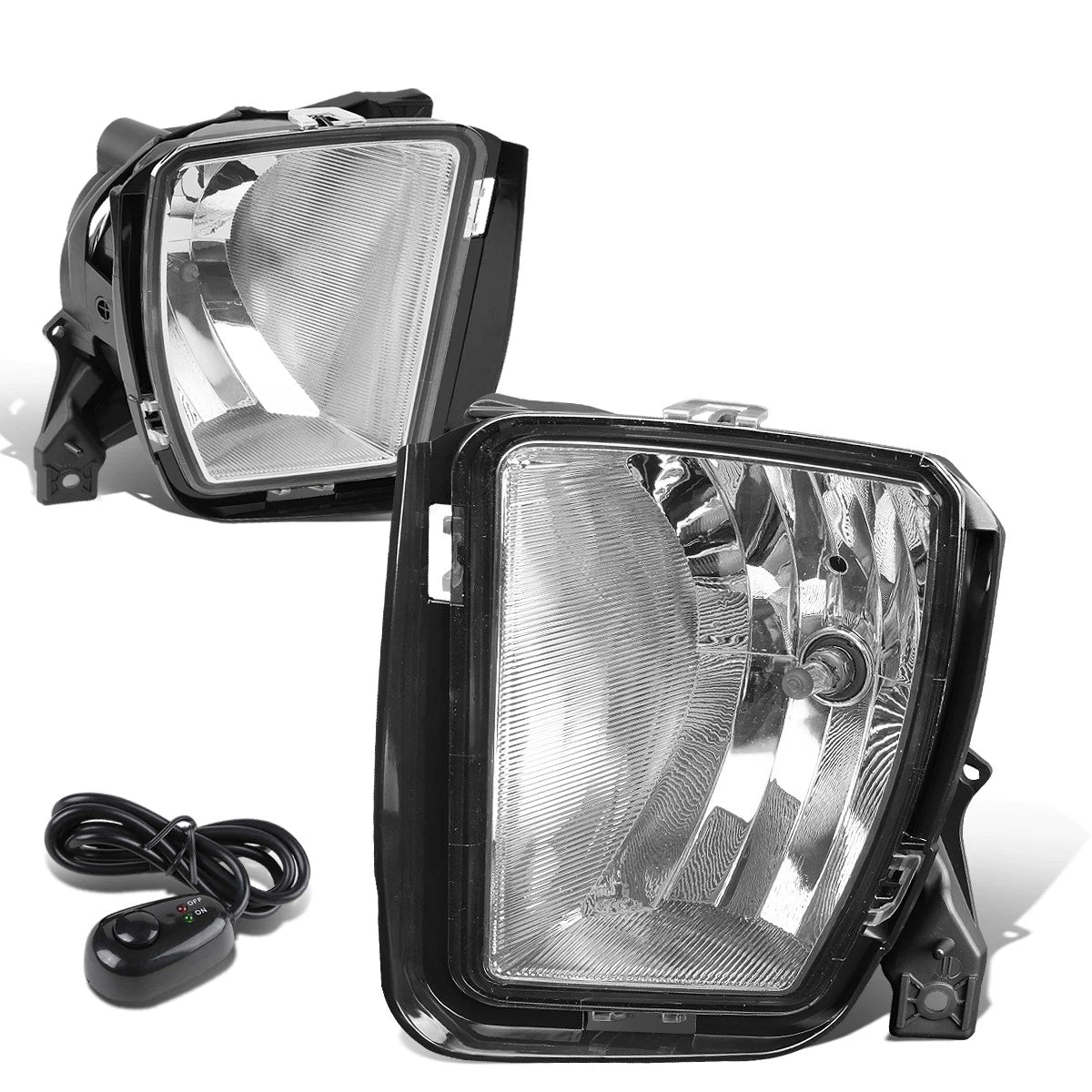 Pair of Clear Lens Fog Lights for RAM 1500 (2013–2018) + Switch