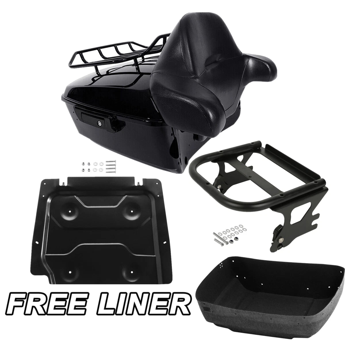 Trunk Pad Mount Rack Plate for Harley Touring (1997–2008) Black