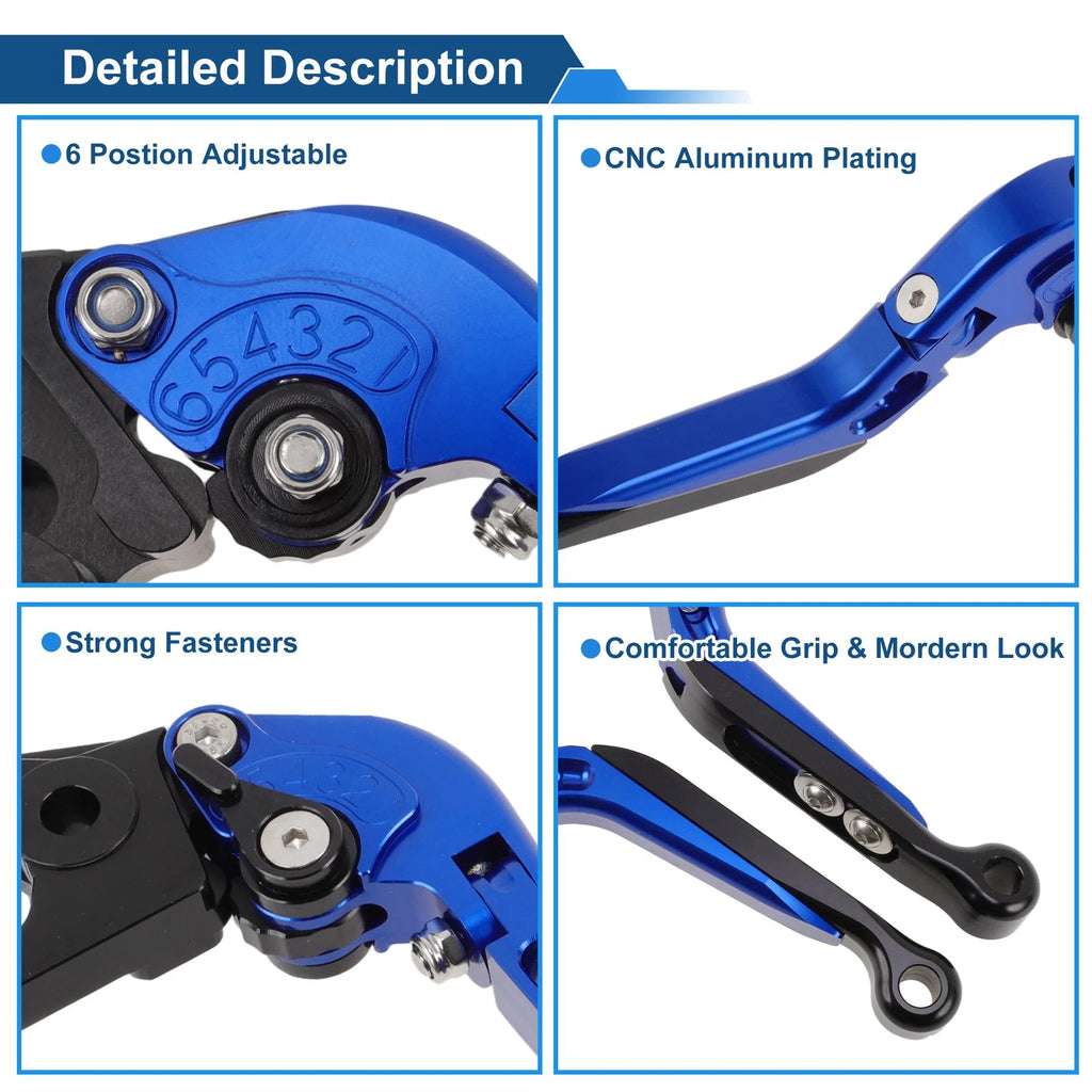Adjustable Brake Clutch Levers for Honda NC700/NC750 S/X (2012–2020) Blue Black