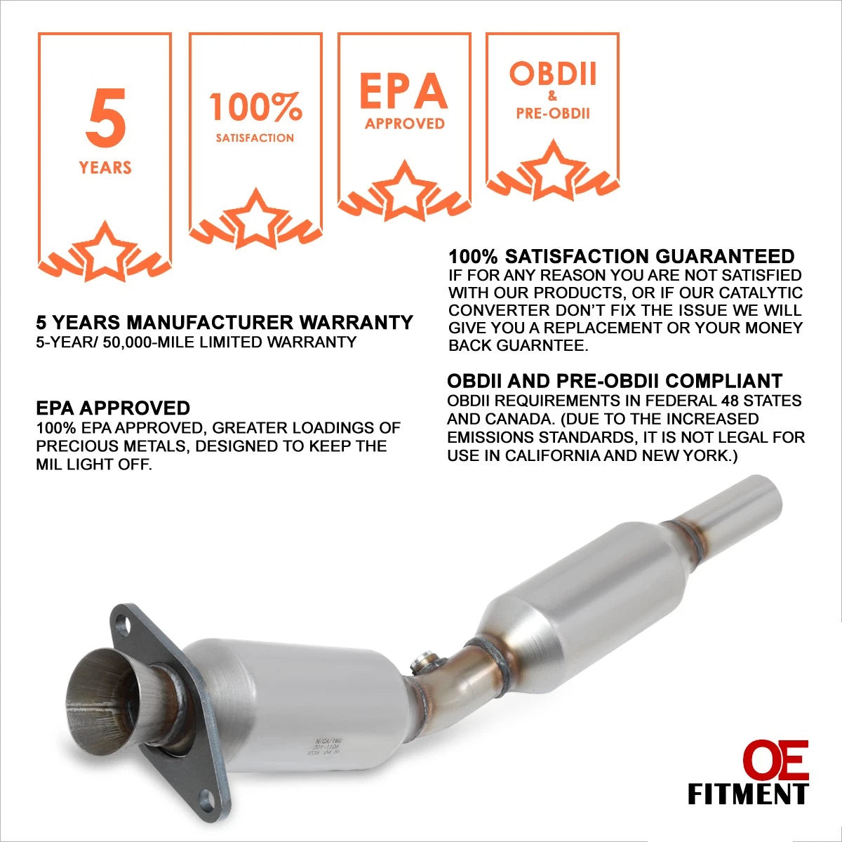 Catalytic Converter Exhaust Pipe Set for Corolla/Matrix/Vibe (2003–2008)