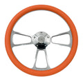 Billet Steering Wheel with Orange Wrap and Chevy Bowtie for Camaro (2010–2015)