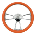 Billet Steering Wheel with Orange Wrap and Chevy Bowtie for Camaro (2010–2015)
