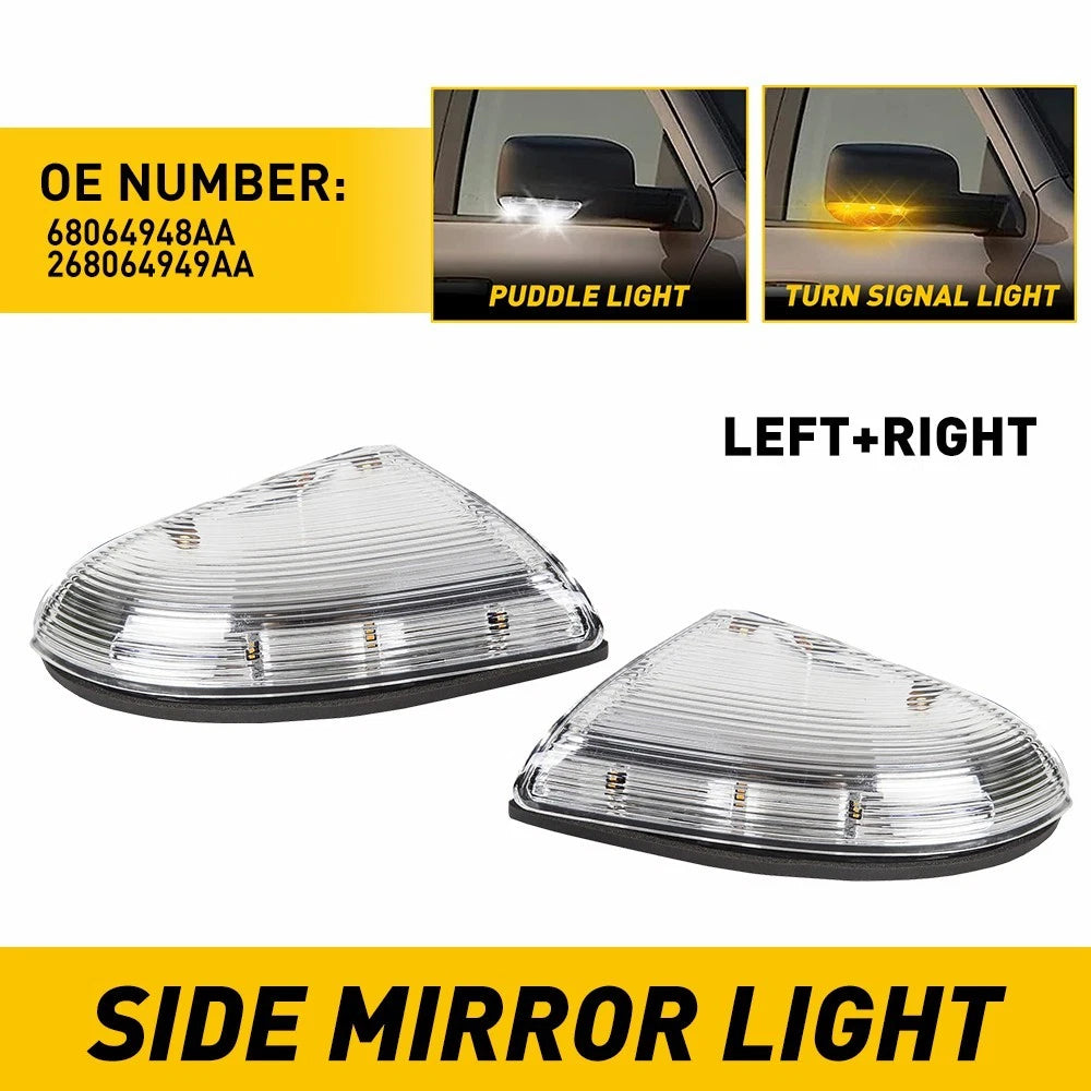 Driver & Passenger Mirror Turn Signal Puddle Light for Dodge Ram 1500 2500 (2009–2014)