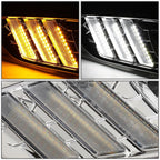 Chrome Bezel LED DRL Turn Signal Fog Light Lamps for Ford Focus (2015–2018)