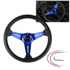 350mm Flat Dish Racing Steering Wheel with Quick Release Adapter