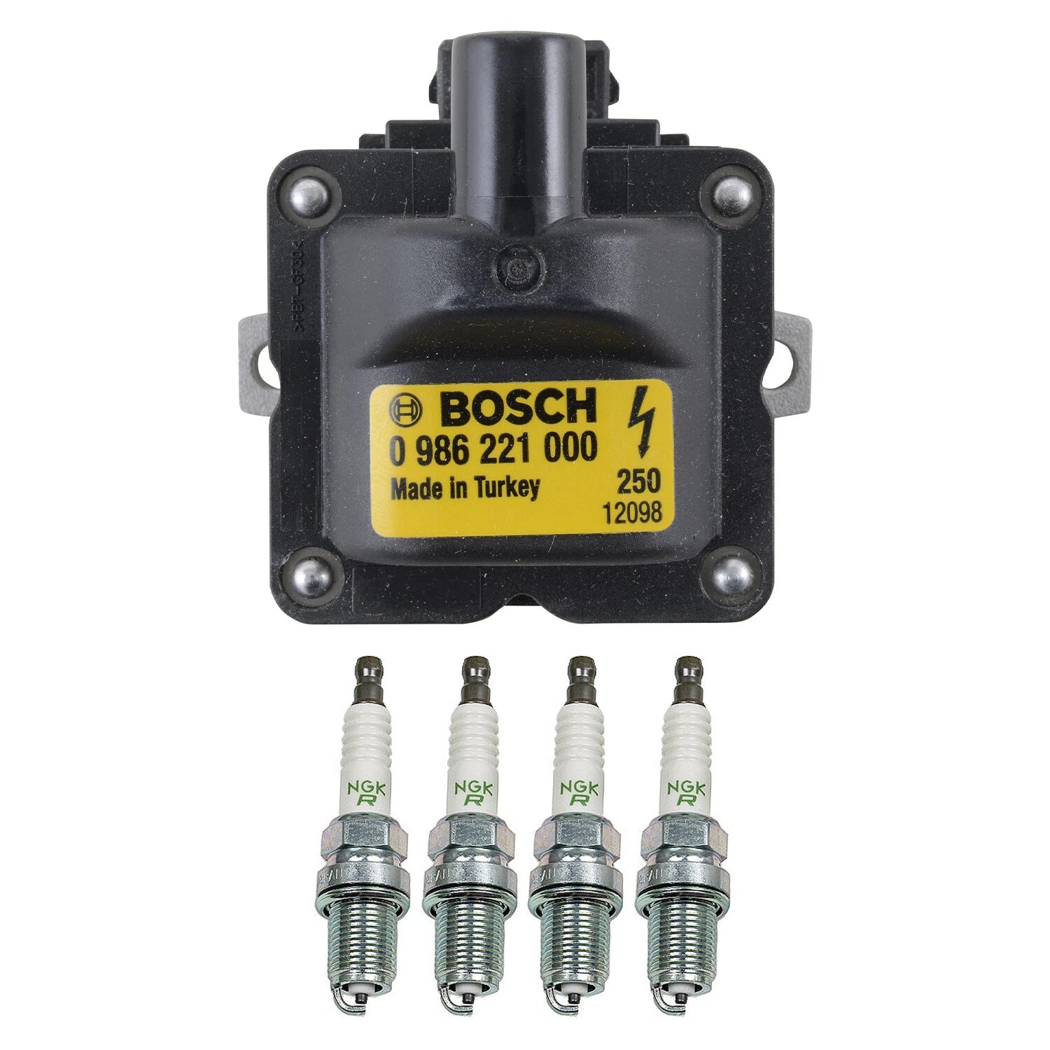 Set of 4 Bosch Ignition Coils & NGK V-Power Spark Plugs for 318i Neon Golf Celica