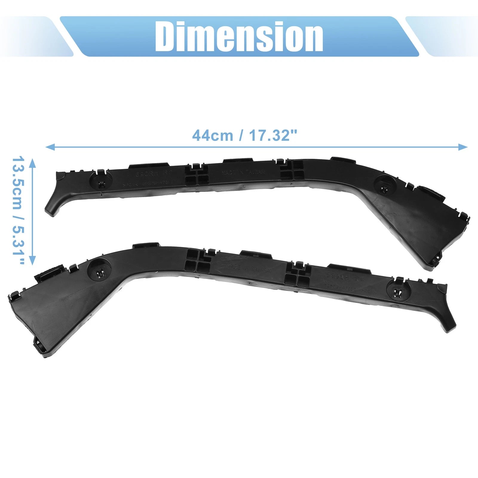 1 Pair Rear Bumper Bracket for Toyota Prius (2001–2009) 52576-47011 Plastic Black