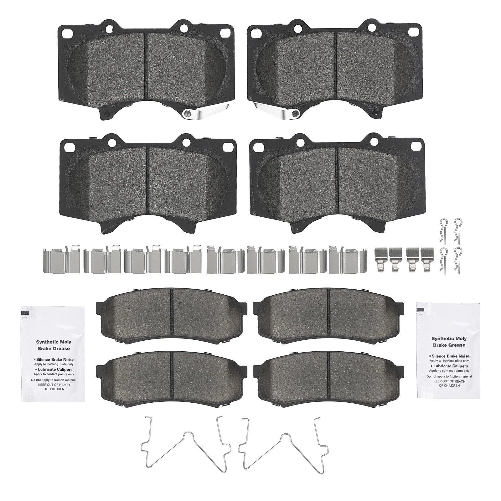 8pcs Ceramic Brake Pads Set for Toyota 4Runner (2003–2024) w/Hardware