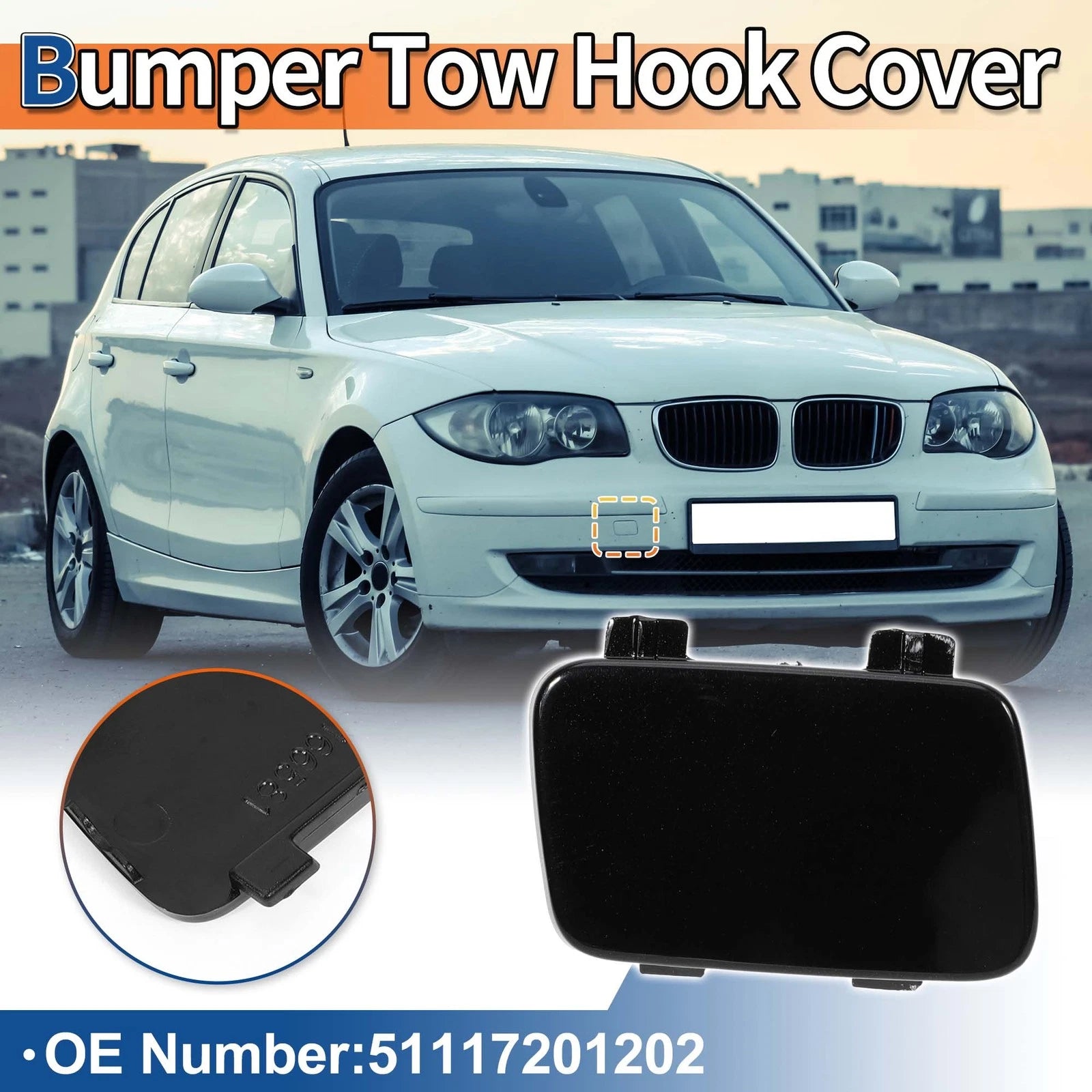 Tow Hook Cover for BMW E81 E87 (2006–2011) No. 51117201202 Black Sapphire