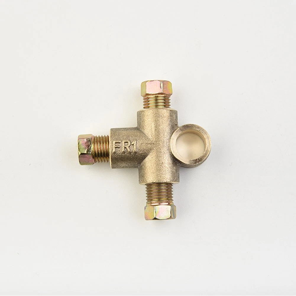 Three-Way Brake T Piece Tee with 3-Male Nuts for M10 3/16 Pipe (Metric)