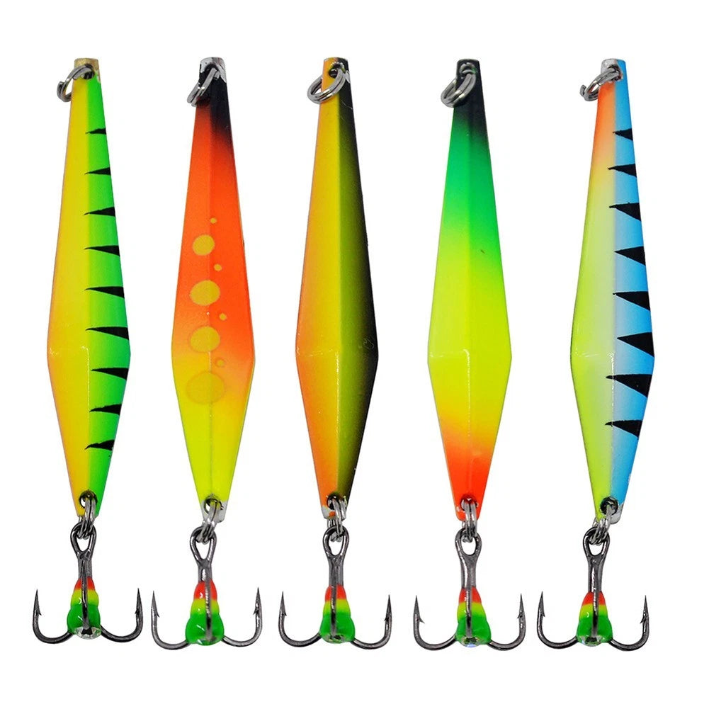 Set of 5 Ice Fishing Spoons 5cm 5g for Russian Sea Bass (Winter Fishing)