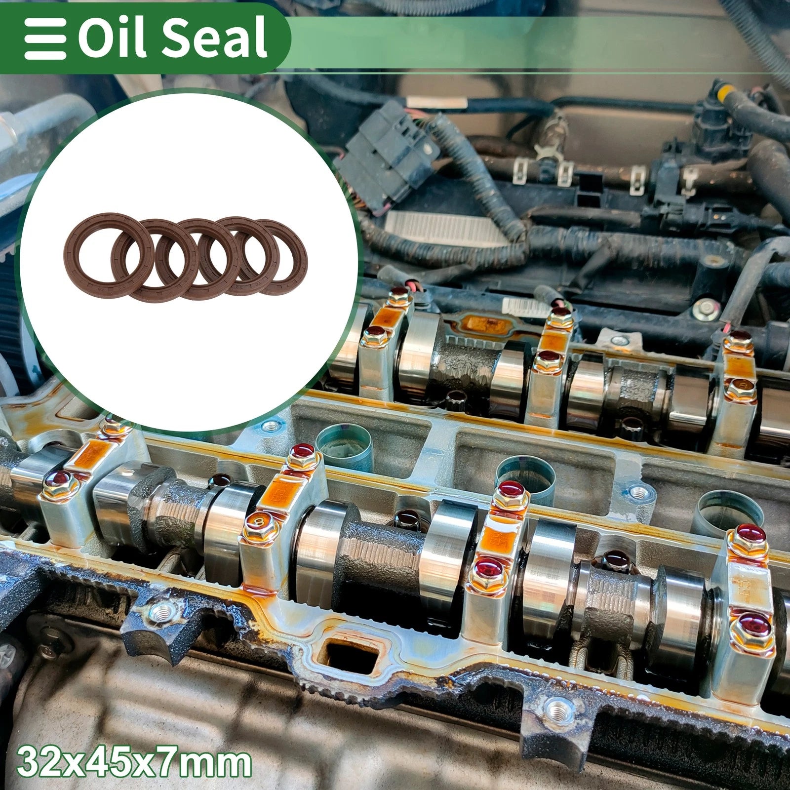 Oil Seal FKM Rubber 32x45x7mm for Various Models (5 Pcs)
