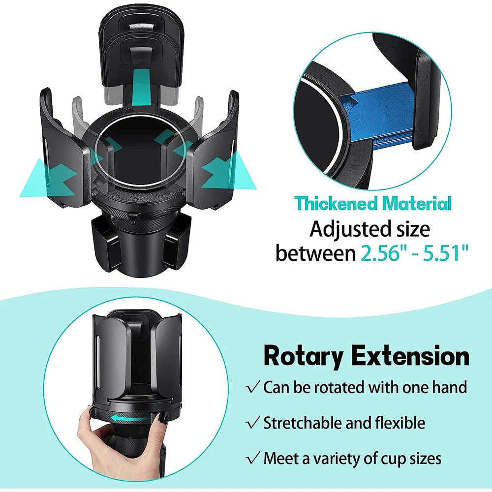 Car Cup Holder Expander Adapter for Large Bottles and Mugs (Universal)