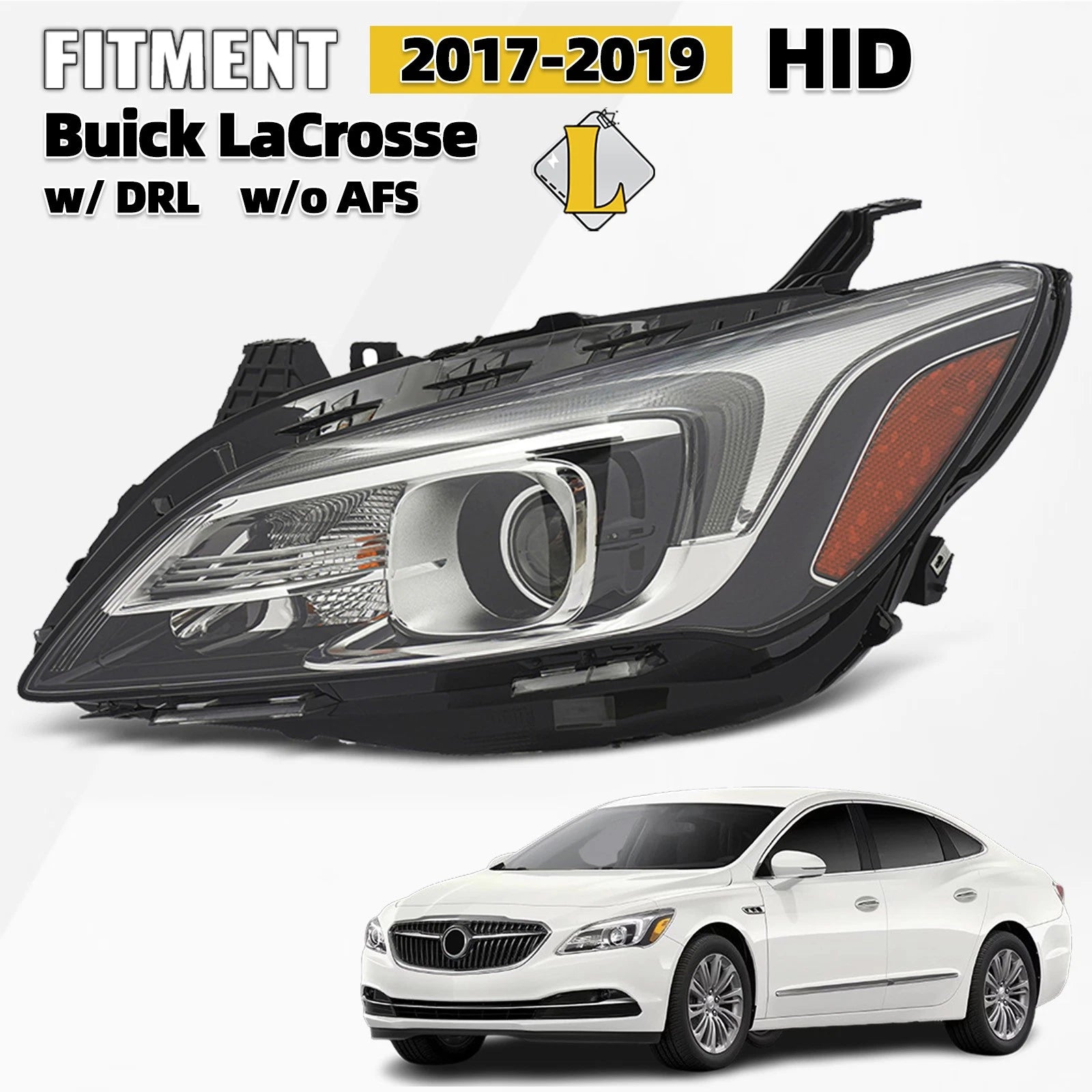 Driver Headlight Assembly for Lacrosse (2017–2019) [HID, LED, LH]