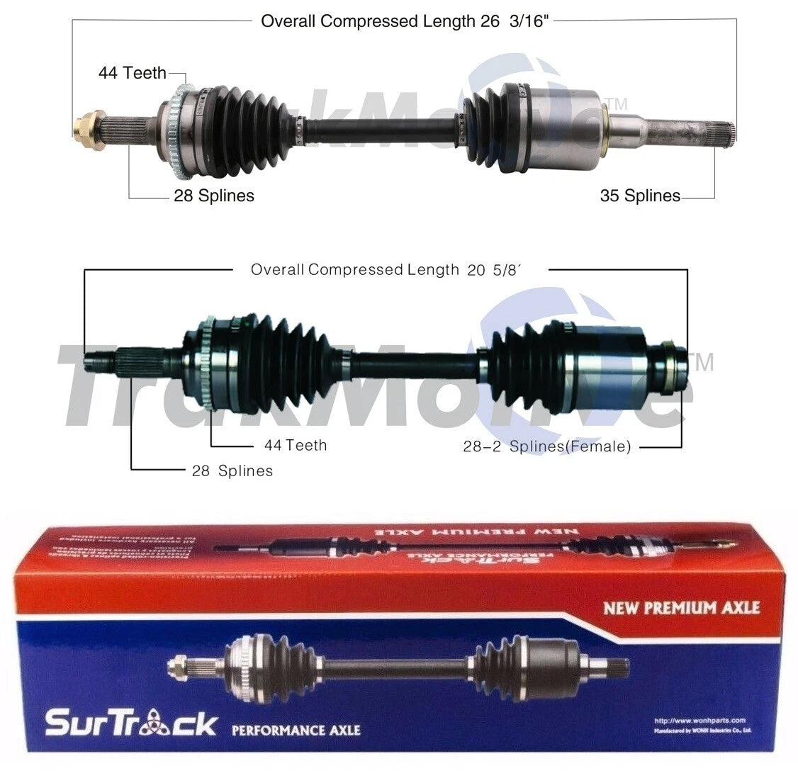 Set of 2 Front CV Axle Shafts for Mercury Milan, Ford Fusion (2006–2012)