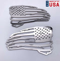 Polished Stainless Emblem Pair for American Flag Decals 6 x 3.5 (Universal)