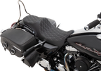 Predator III 2-Up Seat for Harley-Davidson (2000–2023) - Double Diamond, Silver Thread