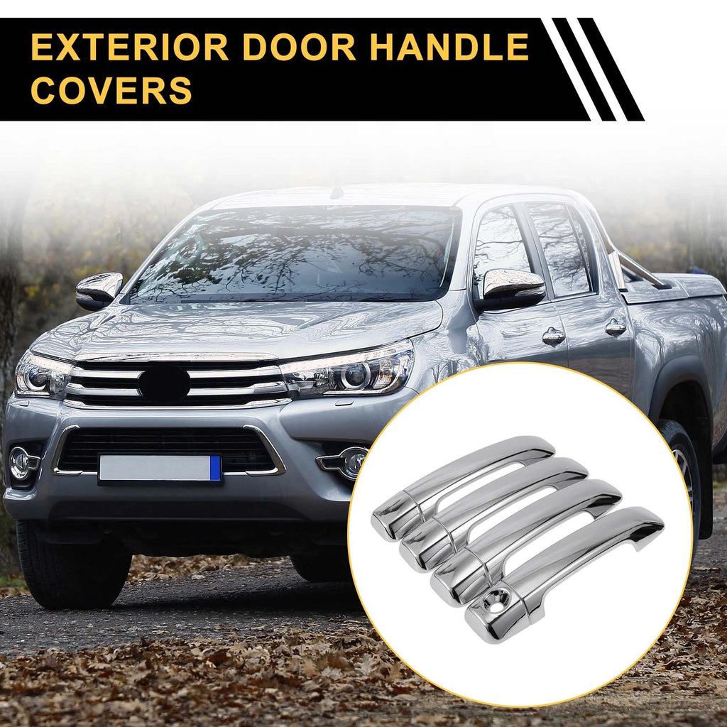 Set of 4 Car Door Handle Protectors for Toyota Tundra (2007–2020) Silver Tone