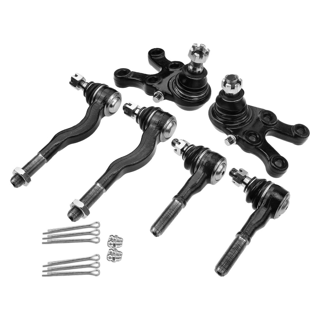 Set of 6 Front Ball Joints & Tie Rods for Mitsubishi Montero Sport (1997–2004)