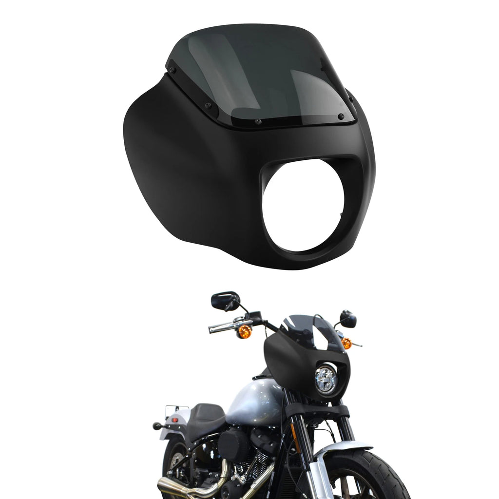 Fairing w/ Windshield for Harley Low Rider Street Bob (2018–2025) Black Denim